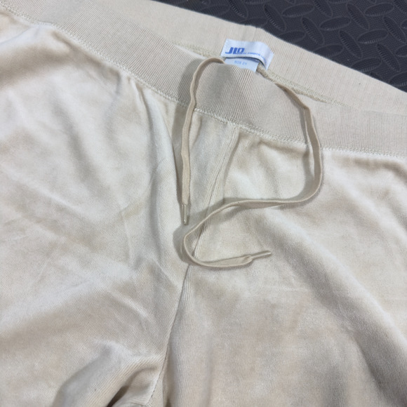 JLO Jennifer Lopez Sweatpants Women's 2X Ivory Wide Leg Quartz Side Piped Lounge - Picture 3 of 8
